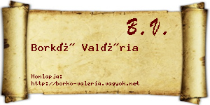 Borkó Valéria névjegykártya